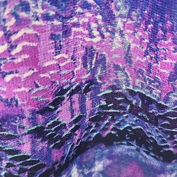 Chico's Blue Watercolor Sleeveless Halter Chiffon Dress Colorful Knee Length - Picture 5 of 11